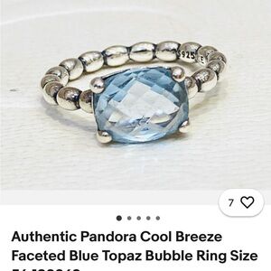 Pandora Blue Topaz Bubble Ring